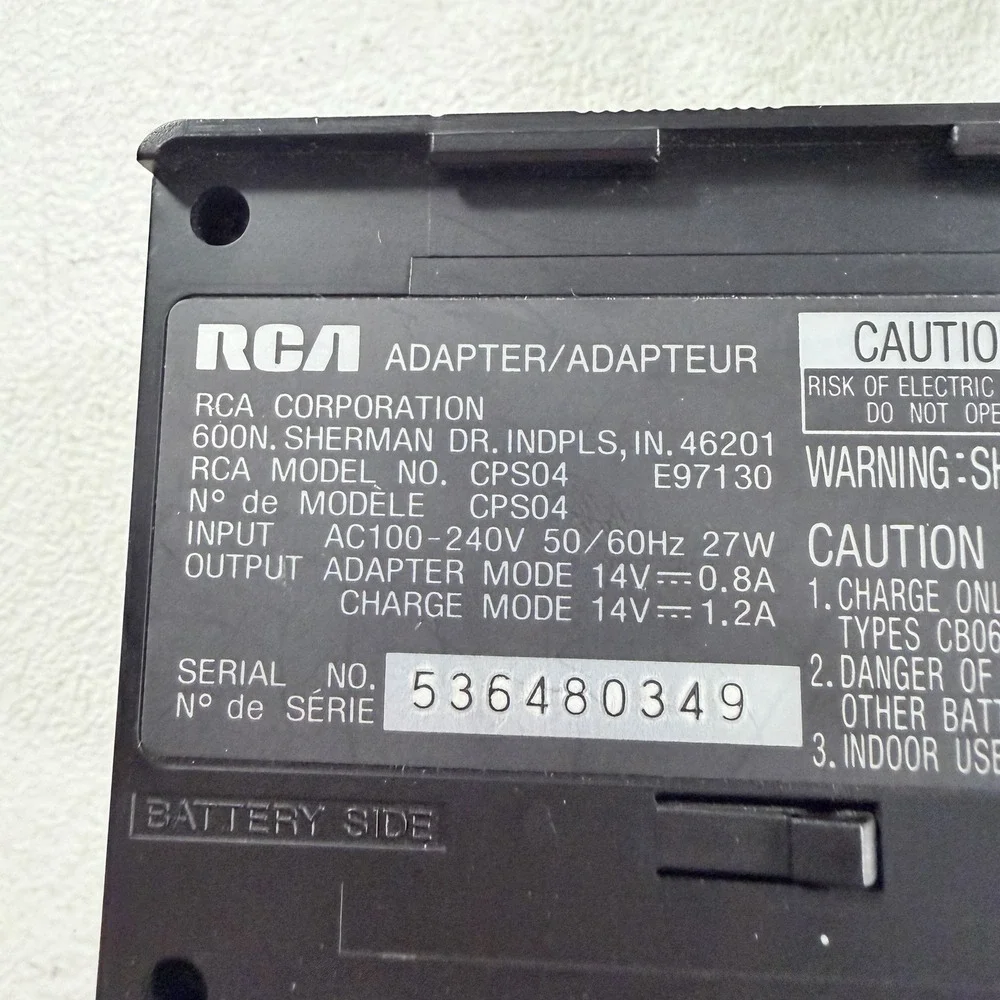 RCA CPS04 Camcorder Video Camera Battery Charger Dock Power Supply TESTED WORKS